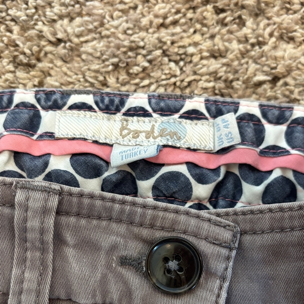 Boden Brown Pants with Polka Dot Lining - Picture 2 of 4